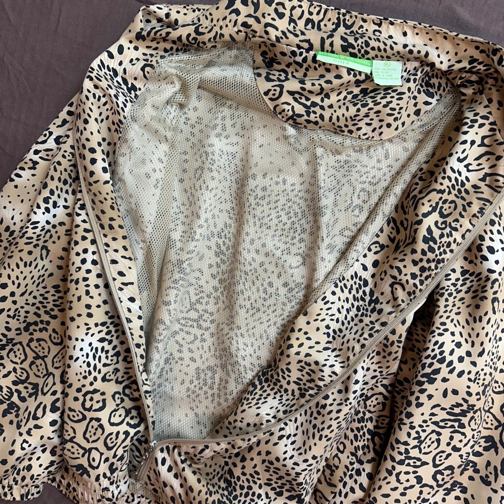 Allyson Whitmore Golf Jacket XL Leopard Print Full Zip Lightweight - Picture 4 of 8